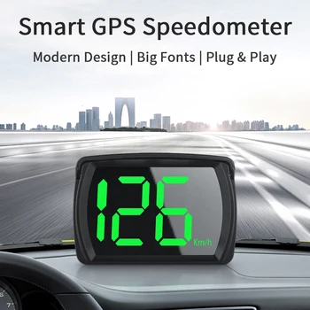 Big Font Plug and Play GPS, Autós Kiegészítők, Head-Up Display Autó HUD Az Autó, Teherautó, Busz, 2.8 Inch KMH Digitális Sebességmérő Kép