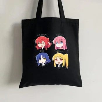Bocchi a Rock Manga Ryo bevásárló táska, öko bolso élelmiszerbolt bolsa pamut táska táska ecobag újrafelhasználható egyéni Kép