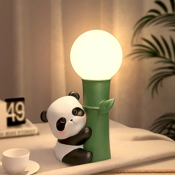 Cuki Panda asztali Lámpa Éjjeli Lámpa, gyerekszoba, Hálószoba Éjszakai Fény Aludni Lámpa, Kreatív Dekoráció Kép