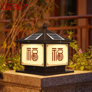 DEBBY Kültéri Napelemes Post Lámpa Évjárat Kreatív Kínai Pillér Fény LED Vízálló IP65 Haza Villa Udvarán Kép