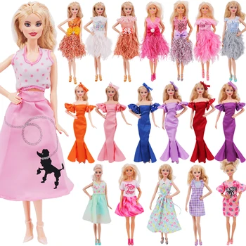 Divat Barbie Baba Ruha, Flitter Ruha Vacsora Ruha Napi Ruhát, Szoknyát, A Barbie-k&BJD Blyth Baba Ruhák Kiegészítők Kép
