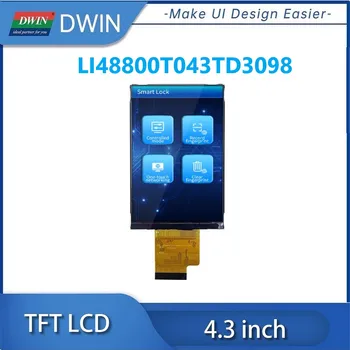 DWIN 4.3 Inch 480x800 300nit ST7701S Driver IC-IPS TFT LCD Kijelző RGB Felület LI48800T043TD3098 Kép