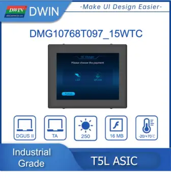 DWIN 9,7 Hüvelykes 1024*768 TFT HMI/UART RS232 RS485 Okos LCM Kijelző DGUS II Rendszer Kapacitív Érintőképernyős LCD Modul Kép