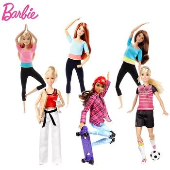 Eredeti Barbie 6 Stílus Torna Jóga-Baba DHL81 Gördeszka Mozgalom Barbie Baba Lány, Karácsonyi, Szülinapi Játékok Ajándék FTG80 Kép
