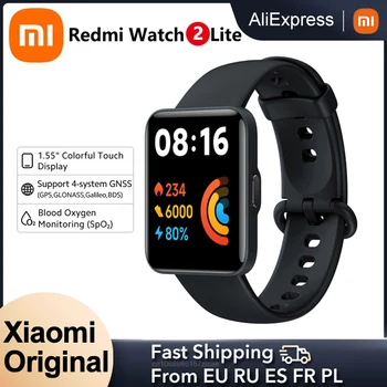 Eredeti Xiaomi Redmi Óra 2 Lite Smartwatch 1.55 HD Képernyő Óra Bluetooth 5.0 Oxigén pulzusszám GPS ATM 10 Nap Akkumulátor élettartama Kép