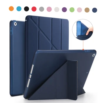 Fedezze Az Ipad 1 Esetben PU Bőr Szilícium Vissza Vékony, Könnyű Súly Y Stílus Deformáció Smart Cover iPad Pro 9,7 hüvelykes air 2 Kép