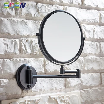 Fekete Bronz Fürdőszoba Tükör SDSN Réz Réz Fürdőszoba Tükör 3x, 5x, 10x Fürdő Tükör Divat Lady Mosás Kozmetikai Tükör Kép