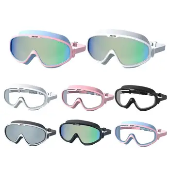 Felnőtt Úszó Szemüveg Állítható Anti-köd UV, Vízálló Medence Szemüveg Unisex Nagy Keret, Szilikon Ússzak Szemüveg, Védőszemüveg Úszás Kép