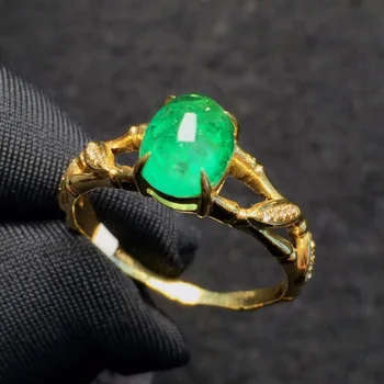 Finom Ékszerek Igazi Tiszta 18 K Arany 100% - ban Természetes Smaragd Drágakő 1.8 ct Gyémánt Női Gyűrűit a Nők Jól Gyűrűk Kép