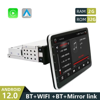 Forgatható 1 Din Android 12 autórádió Univerzális Autós Multimédia Lejátszó Sztereó Lejátszó WiFi GPS Navigáció Bluetooth Carplay 10.1