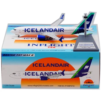 Fröccsöntött 1:200 Léptékű Icelandair B737-8MAX TF-ICP Alufelni Repülőgép Modell Gyűjtemény, Emlék Kijelző Díszek Kép