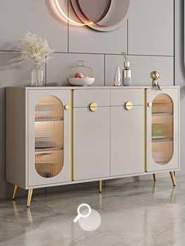 Fény luxus étkező, szekrény, nappali, modern, minimalista tároló, háztartási konyha falán tea szekrény Kép
