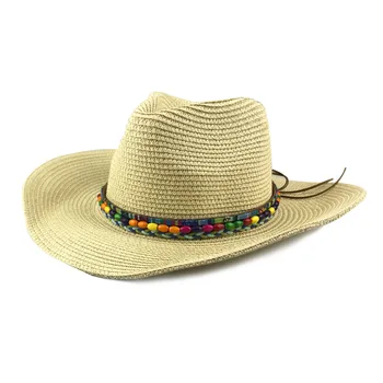 férfi kalap, Szalma kalap cowboy kalapok a nők, mind a férfiak strand sapka nyári szabadtéri kap cowboy-kalapot sertissage shell a csavart huzalt is, kalapok, kalap Kép