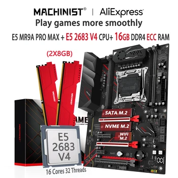 GÉPÉSZ MR9A PRO MAX Alaplap X99 Meghatározott LGA 2011-3 Kit Xeon E5 2683 V4 CPU 16 gb-os(2*8G) DDR4 ECC RAM Memória Nvme M. 2 SATA ATX Kép