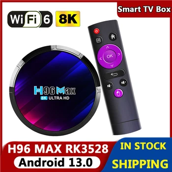H96 MAX RK3528 Smart TV Streaming Media Player Bluetooth-Kompatibilis 5.0 Media Player Támogatja H. 265/HDR/HEVC/MPEG Android 13 Kép