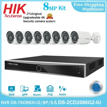 Hikvision 4K 8CH 8 MEGAPIXELES IP Kamera Biztonsági Készlet DS-2CD2086G2-IU NVR DS-7608NXI-I2/8P/S POE CCTV Videó Felvevő Felügyeleti Rendszer Kép