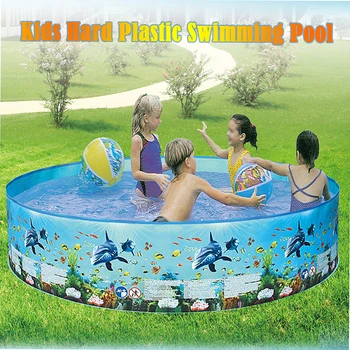 Hordozható Infláció-ingyenes Kemény Műanyag Medence Összecsukható Pool Családi Medence, kerti Medence Csecsemők, Gyerekek, Felnőttek Kép