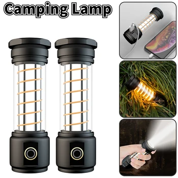 Hordozható Kemping Lámpa USB Újratölthető Sürgősségi Sátor Fény Kemping Lámpa Kültéri Led Zseblámpa Sátor Tábor Kellékek Kép