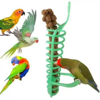 Hordozható Lóg Spirál Etető Madarak Papagáj Eledel Gyümölcs Jogosultja Mászni Játék Kép