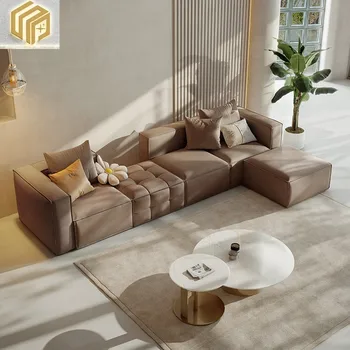 Hotel bőr kanapé, nappali, háztartási modern modul kanapé, legyen az kicsi vagy nagy egység típus kombinált kanapé Kép