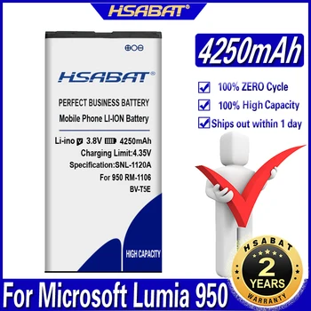 HSABAT BV-T5E 4250mAh Csere Akkumulátort Microsoft Lumia 950 Akkumulátor RM-1106 RM-1104 RM-110 Kép