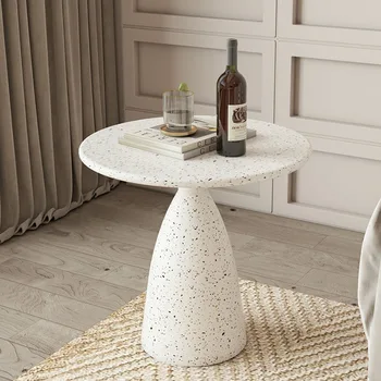 Hálószoba Fehér Dohányzó Asztal Modern Kerek Fém Egyedi, Minimalista Aranyos Dohányzóasztal Egyszerű Olcsó Asztali Basse Irodai Bútorok Kép