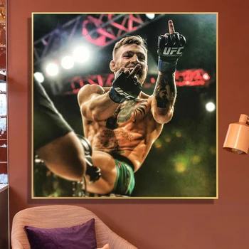 Híres Ökölvívó Bajnok Connor McGregor Poszter Vászon Festmény Boxer Sport Fali Kép Modern Nappali Otthoni Dekoráció Kép