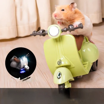 Hörcsög Játékok 360-fokos Elforgatás Motorkerékpár Világítás Elektromos Pet Patkány Játék Hörcsög Tartozékok Elektromos Motorkerékpár Játékok Nyúl Kép