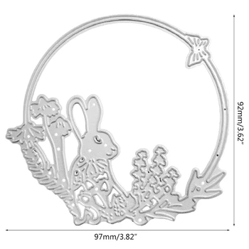 Húsvéti Nyuszi Virág fémforgácsolási Meghal Stencil Scrapbooking DIY Album Bélyegző Kártya Kép