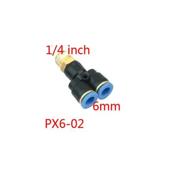 Ingyenes Szállítás 10db PX6-02 Y tee pneumatikus cső felszerelése 6 mm 1/4