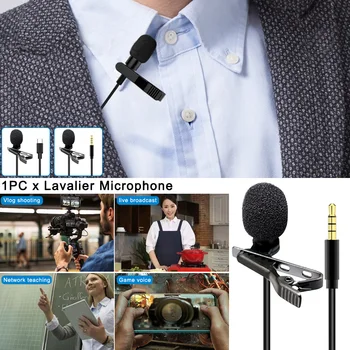 Interjúk, Csiptetős Mikrofon, 3,5 mm-es C Típusú Klip Videó Felvétel Hordozható Hajtóka A Számítógép Többirányú Okostelefon Kép