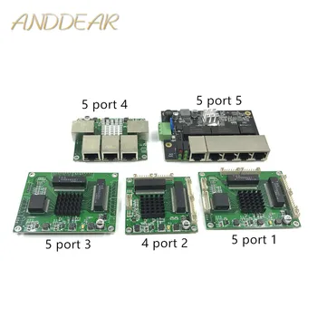 Ipari Ethernet Kapcsoló Modul 5 Port, Unmanaged10/100/1000mbps PCBA testület OEM Auto-érzékelő Portok PCBA testület OEM Alaplap Kép