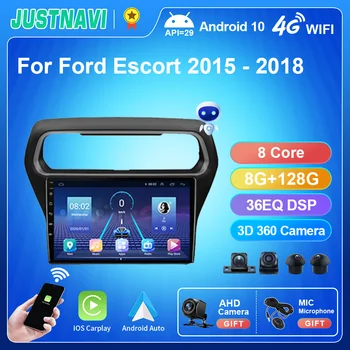 JUSTNAVI QT5 Android 10.0 autórádió Ford Escort 2015 - 2018 Multimédia Lejátszó GPS Navigációs Carplay Autoradio Nem 2din Kép