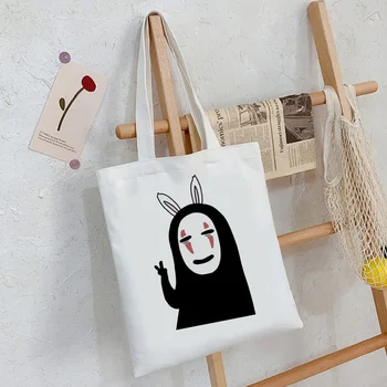 Kaonashi bevásárló táskát cipel újrafelhasználható vásárló eco újrahasznosítani táska bolso összecsukható táska net szövet sac még Kép