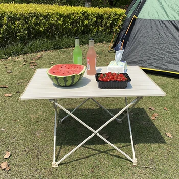 Kerti Grill Piknik Túrázás Tábla Alumínium Ötvözet Camping Összecsukható Vacsora Asztal Utazási Kaland Kemping Bútorok Kép