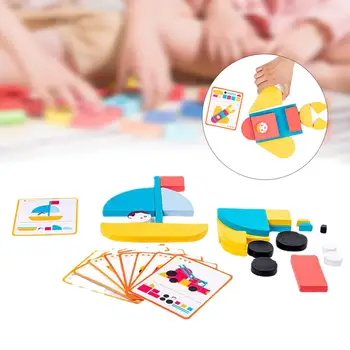 Kisgyermek Rejtvények, Színek, Formák Megismerés Képesség, Tanulási Blokkok montessori Kirakós játékok 3 éves kortól+ Éves Születésnapi Ajándékok Kép