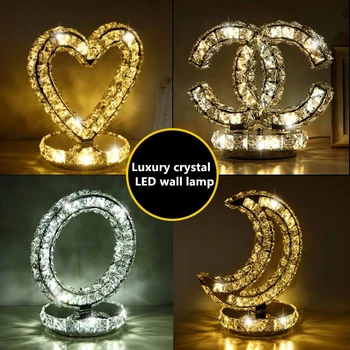 Kreatív tompítása esküvői asztali lámpa hálószoba éjjeli kristály lámpa divat lámpa egyszerű LED-es lámpa személyiség modern asztali lámpa Kép
