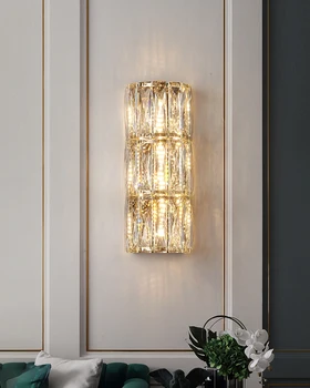 Kristály, Fali Lámpa Hálószoba, Nappali Arany Kreatív Design LED Világítás Modern lakberendezés Fali Gyertyatartó Luxus Cristal Lámpa Kép
