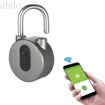 Kulcsnélküli Anti-theft Intelligens Zár Vezeték nélküli Lakat Mobiltelefon Bluetooth ALKALMAZÁST Használt Ajtók Hátizsákok Kerékpár Tároló Szekrények Kép