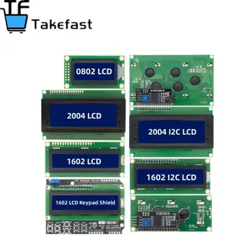 LCD Modul Kék, Zöld Képernyő Arduino 0802 1602 2004 12864 LCD Karakter UNO R3 Mega2560 Kijelző PCF8574T IIC I2C Interfész Kép