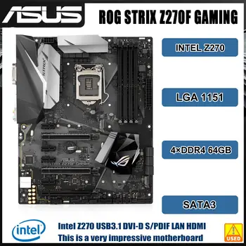 LGA 1151 Alaplap az ASUS ROG STRIX Z270F JÁTÉK 4×DDR4 64 gb-os PCI-E 3.0 USB3.12×M. 2 HDMI ATX A 7./6. generációs Core i7/i5/i3 cpu Kép