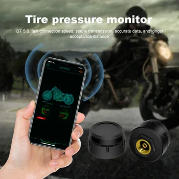 M-05 Gumiabroncs Nyomás Érzékelők Motorkerékpár TPMS Bluetooth-Kompatibilis keréknyomás Ellenőrző Rendszer Külső Érzékelő Android/IOS Kép