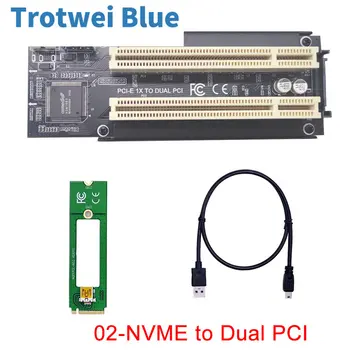Magas Hatékonyság NVME/Mini PCIE/PCI Express X1-Dual PCI Riser Card Adapter Átalakító Asztali PC Kép