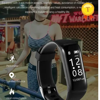 magas minőségű smartband Lépésszámláló, Kalória monitor pulzusszám, Vérnyomás Hívás riasztási Idő Szinkronizálás okos karkötő fitness tracker Kép