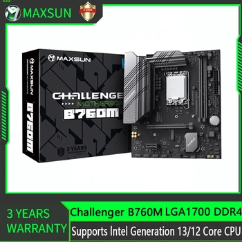 MAXSUN Challenger B760M Alaplap DDR4 M. 2 Sata3 Csatlakozó LGA1700 A 12., 13. Generációs Processzorok Támogatja az CPU12100 12400 13600K/F Kép