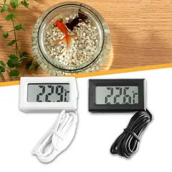 Mini LCD Digitális Hőmérő Autó Akvárium vízfürdő Hőmérséklete Teszter Beltéri Érzékelő Monitor Páratartalom Mérő A 1 M Kábel Kép