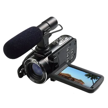 mini otthoni használatra digitális videó kamerák 3.0 TFTtouch kijelző HDVZ20 támogatás makró objektív, meleg cipő mikro telefon Kép
