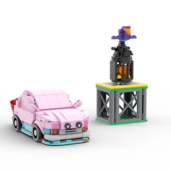 MOC Autó Szájat Rózsaszín Autó Piros versenyautó Jelenet Tartozékok 420 Darab Teljes 3D-s Játék Épület Játékok Kép