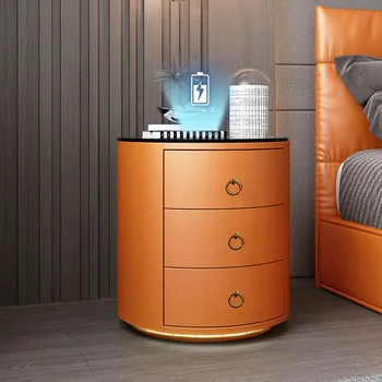 Modern Luxus Intelligens Éjjeliszekrények Vezeték Nélküli Töltés Fények Kényelmes Éjjeliszekrényen Hálószoba Muebles Dormitorio Bútorok Kép