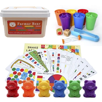 Montessori Szín Megismerés Besorolás Szivárvány Megfelelő Játék Számolja Medve Matek Játék Oktatási Játékok Gyerekeknek Ajándékokat Kép